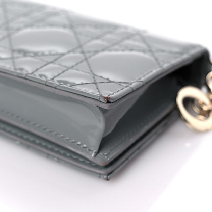 Christian Dior Patent Cannage Mini Lady Dior Wallet Grey 12 of 12