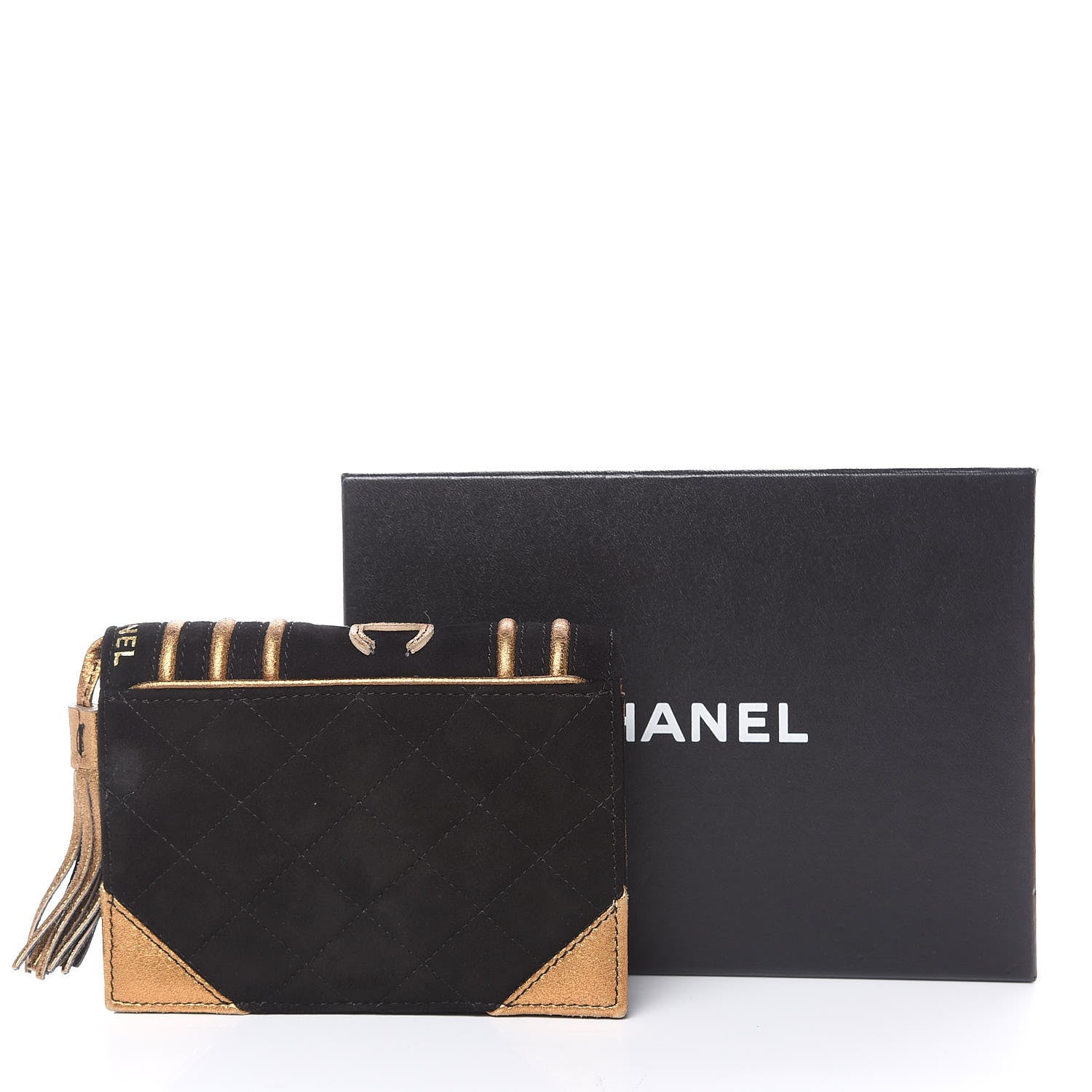 Chanel Suede Quilted Bible Book CC Clutch Black 16 of 16
