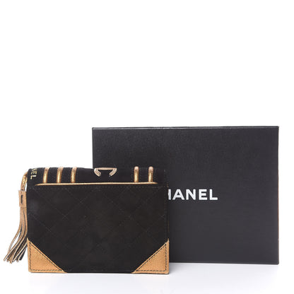 Chanel Suede Quilted Bible Book CC Clutch Black 16 of 16