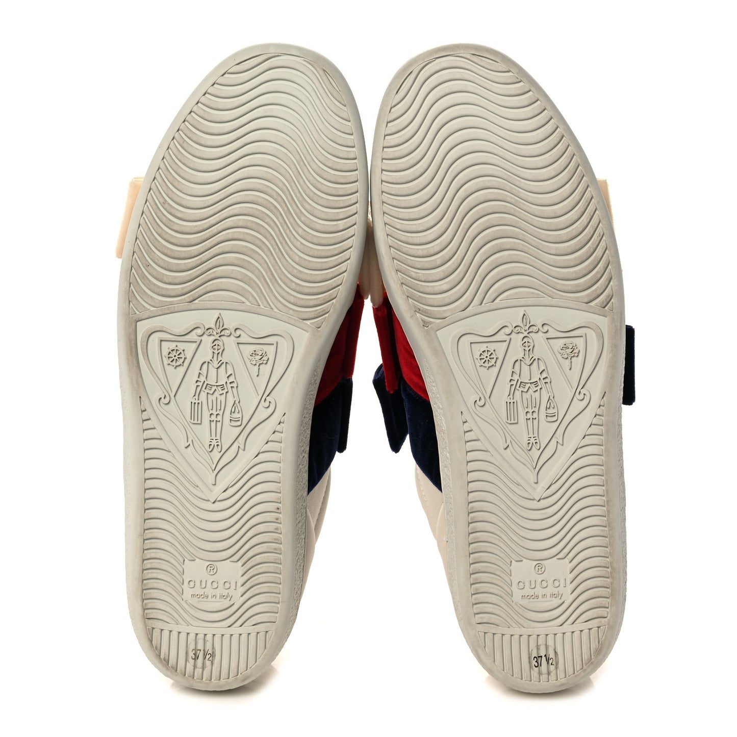 Calfskin Velvet Womens Bow Ace Sneakers 37.5 White