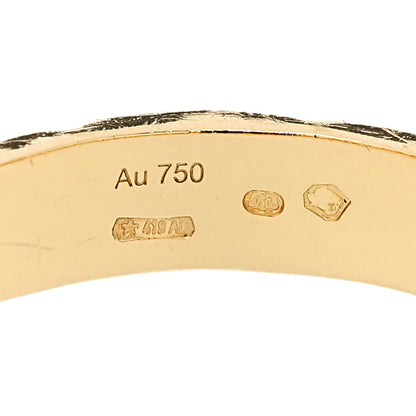 Gucci 18K Yellow Gold 4mm Hammered Icon Thin Band Ring 55/7.25 5 of 6