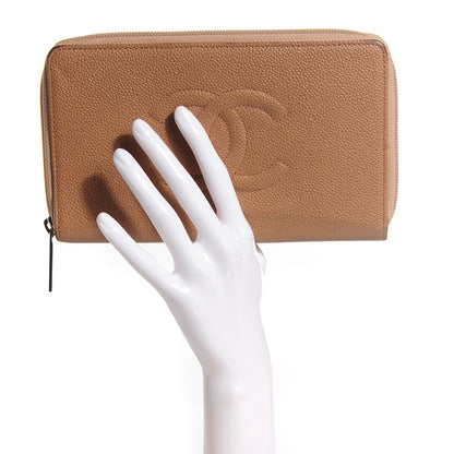 Chanel Caviar Timeless CC Large Zipped Wallet Beige 2 of 8