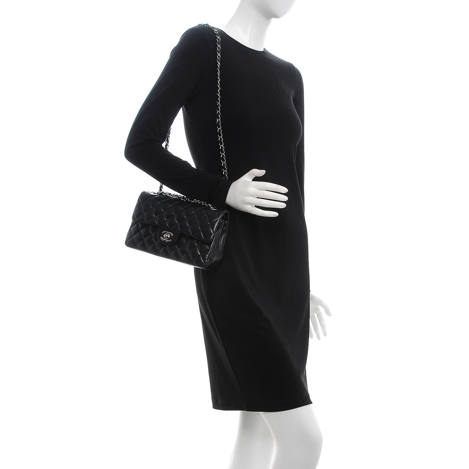 Chanel Lambskin Quilted Small Double Flap Black 2 of 16