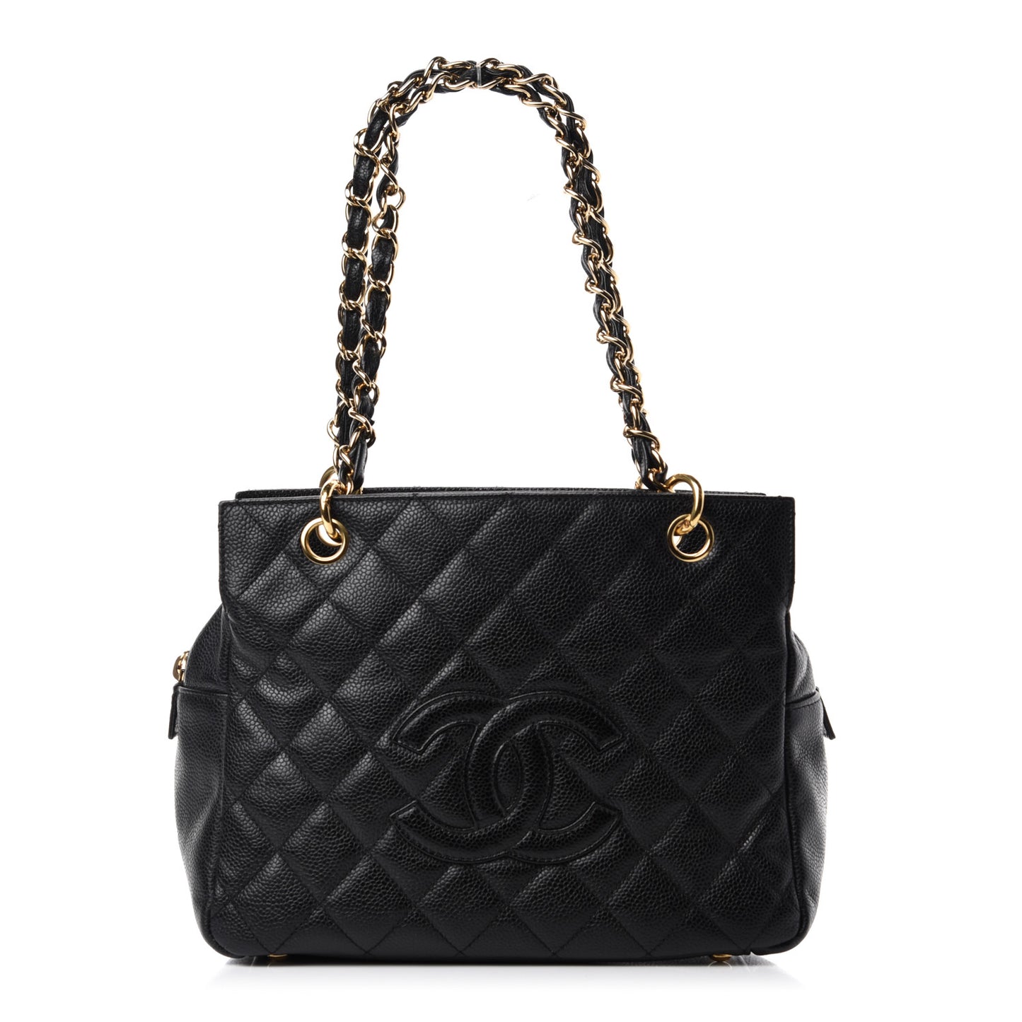 Caviar Quilted Petit Timeless Tote PTT Black