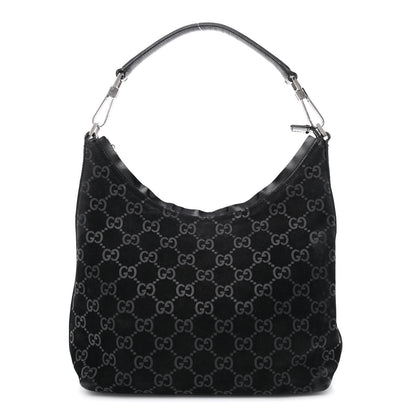 Gucci Suede Monogram Hobo Black 1 of 11