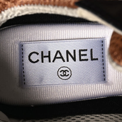 Chanel Fabric Laminated Calfskin Stretch CC Womens Sneakers 36 Brown Dark Grey 8 of 8