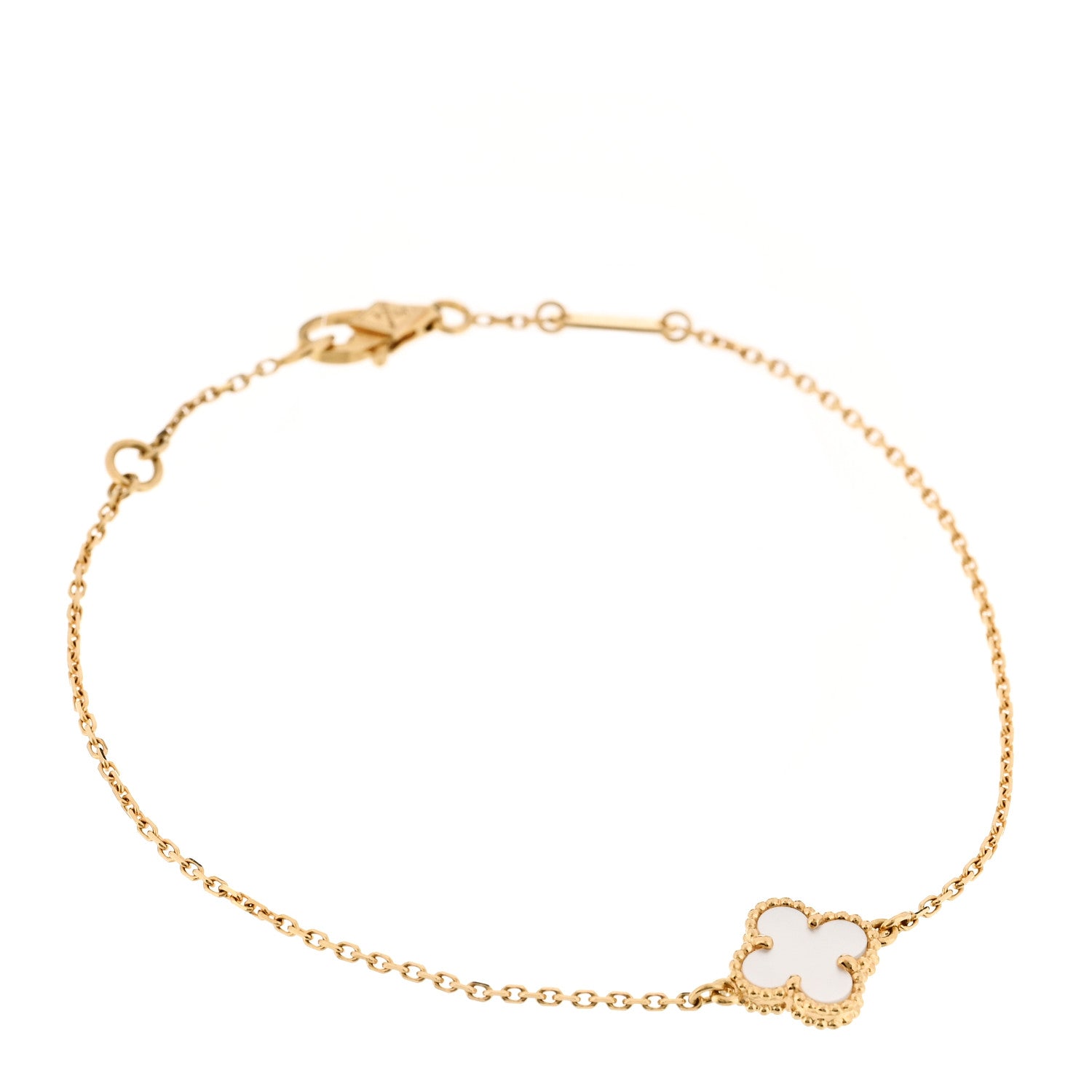 Van Cleef & Arpels 18K Yellow Gold Mother of Pearl Sweet Alhambra Bracelet 1 of 5