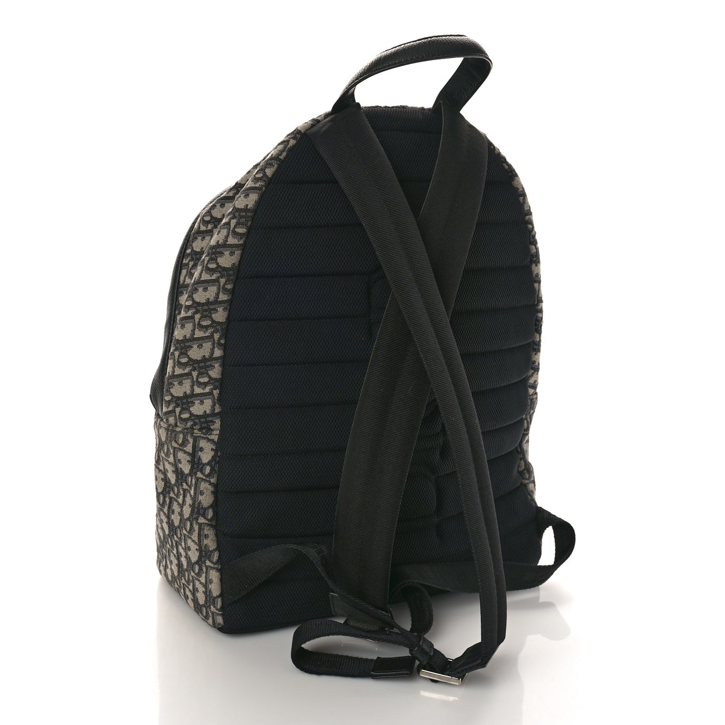 Oblique Calfskin Rider Backpack Beige Black