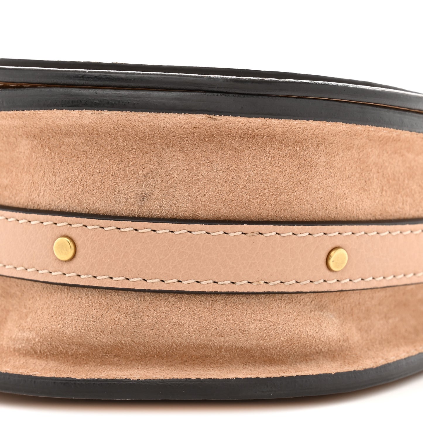 Calfskin Suede Small Nile Bracelet Bag Biscotti Beige
