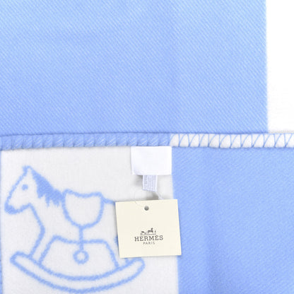 Hermes Wool Cashmere Adada Avalon Baby Blanket Blue Glacier 3 of 3