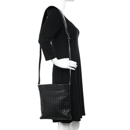 Bottega Veneta Nappa Intrecciato VN Crossbody Messenger Bag Black 2 of 10