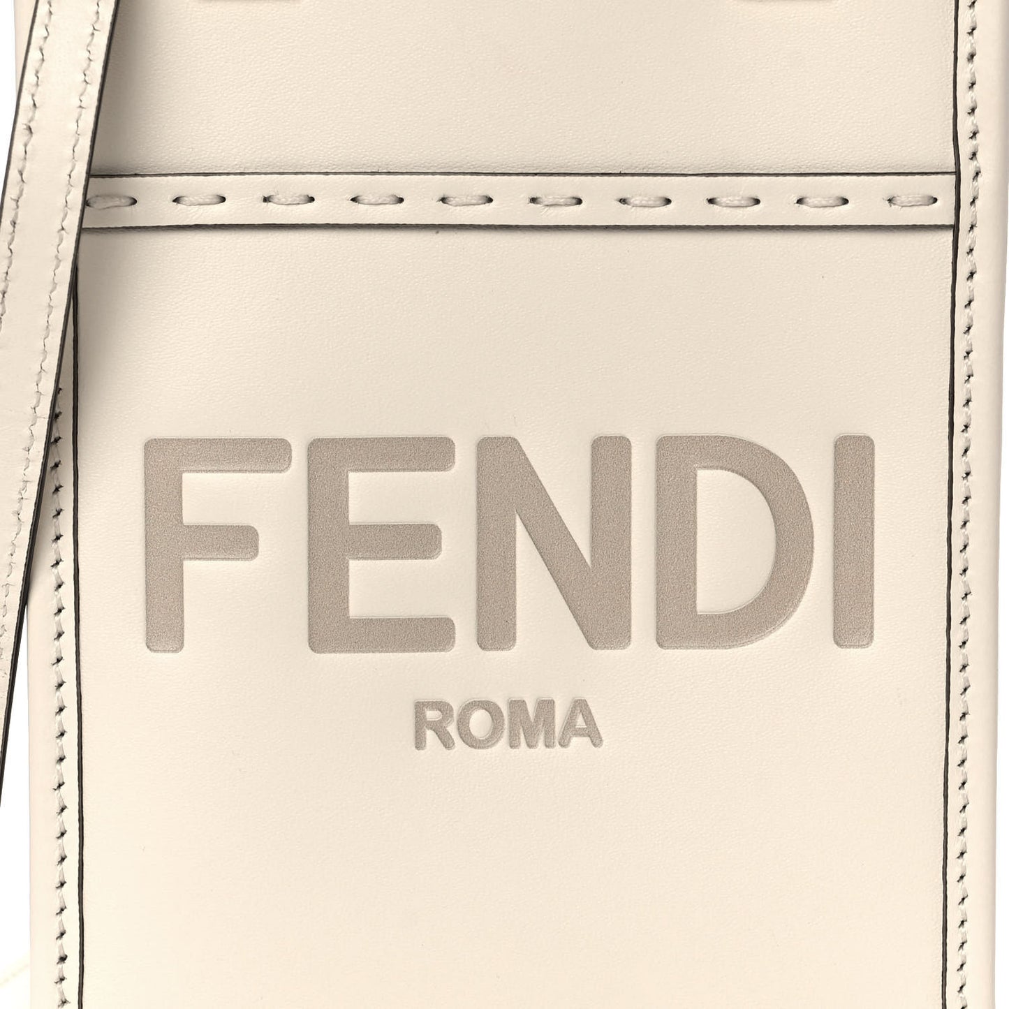 Vitello King Plexiglass Logo Embossed Mini Fendi Sunshine Shopper Tote White Ice