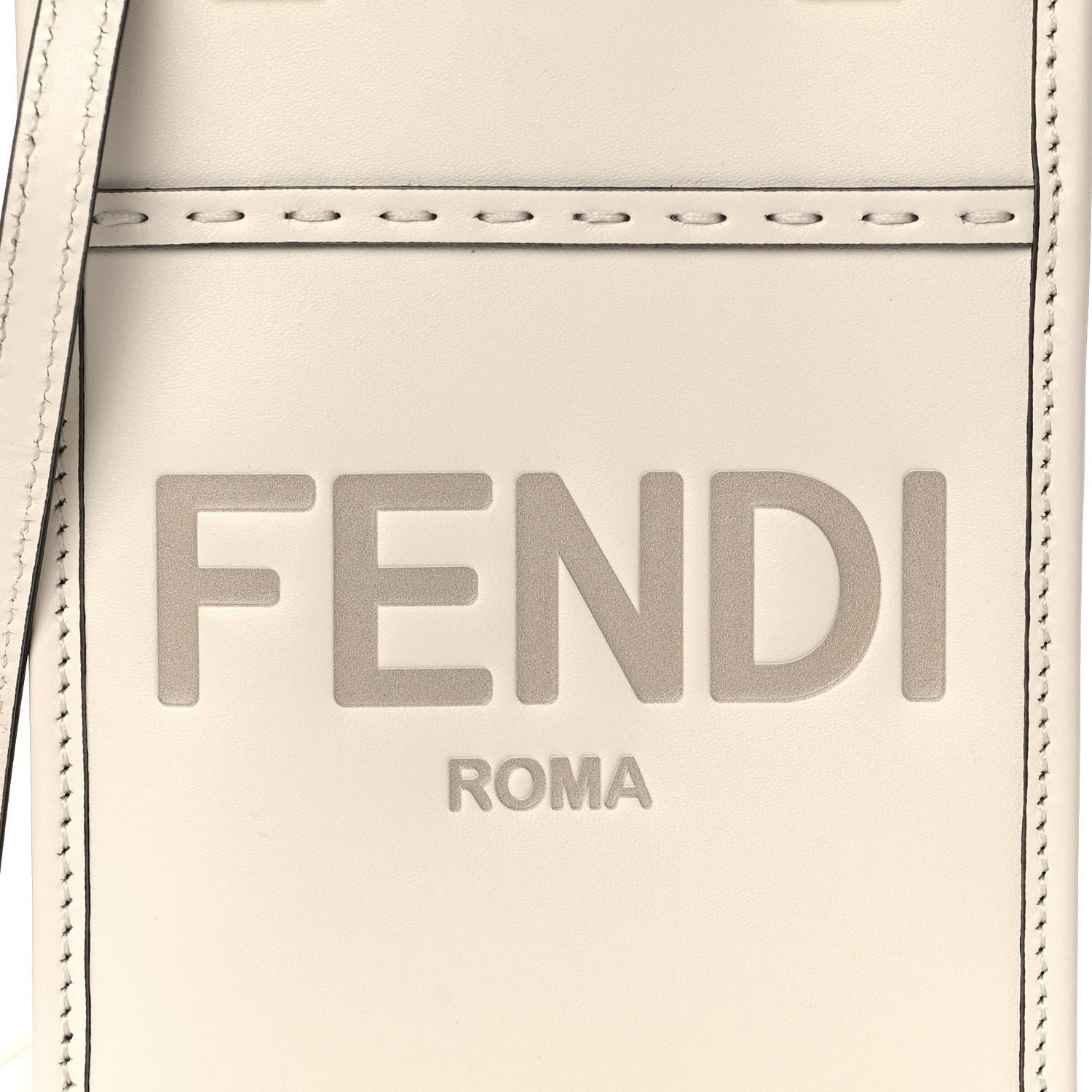 Fendi Vitello King Plexiglass Logo Embossed Mini Fendi Sunshine Shopper Tote White Ice 8 of 10