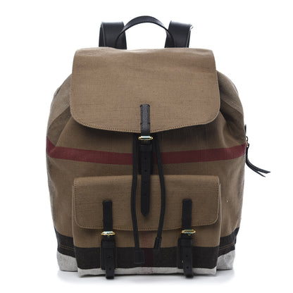 Burberry Canvas Mega Check Brookdale Backpack Black 1 of 8