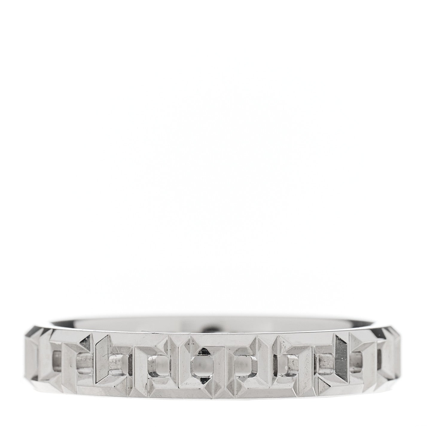 Tiffany 18K White Gold Narrow T True Band Ring 54 7 1 of 5