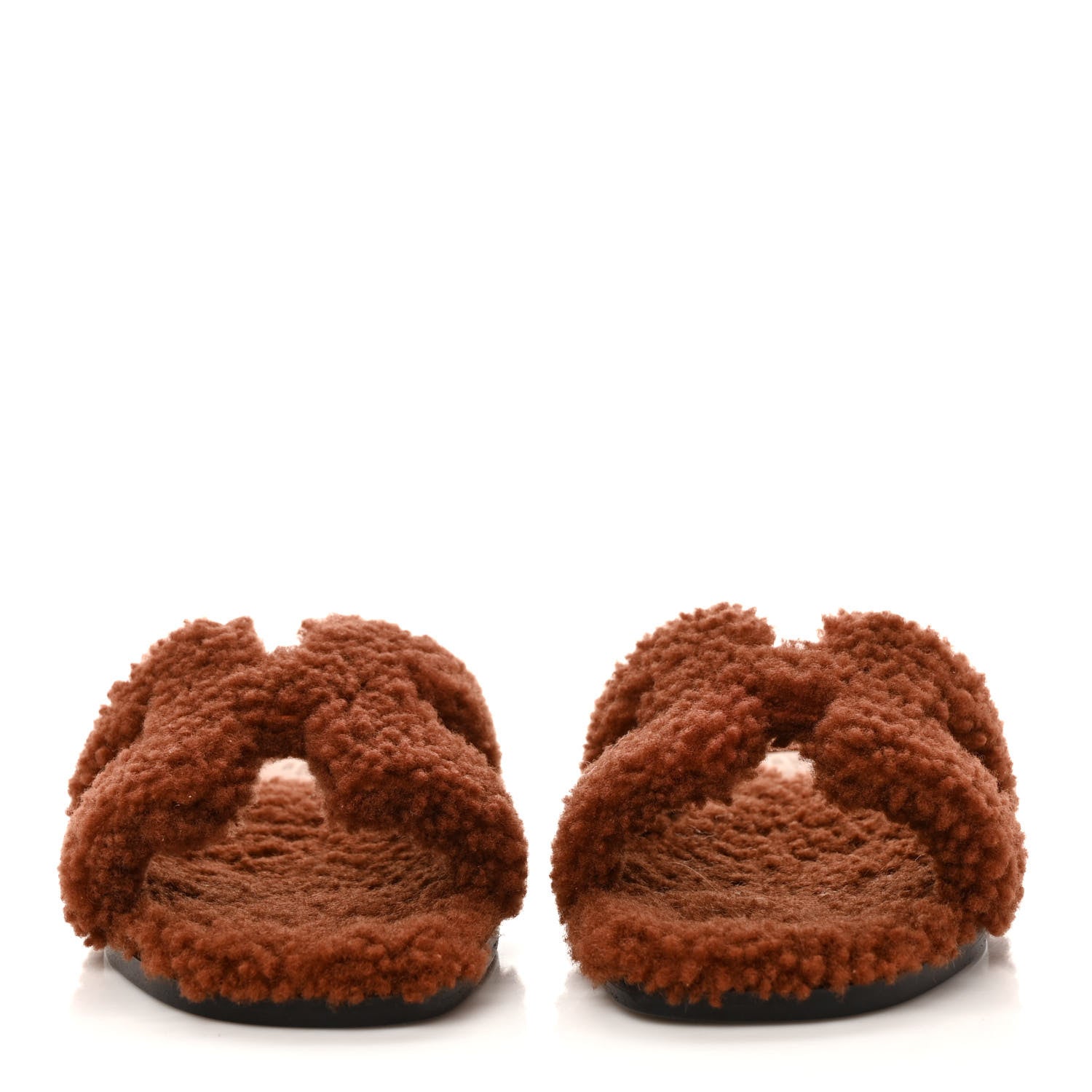 Hermes Woolskin Oran Sandals 36 Cognac 2 of 8
