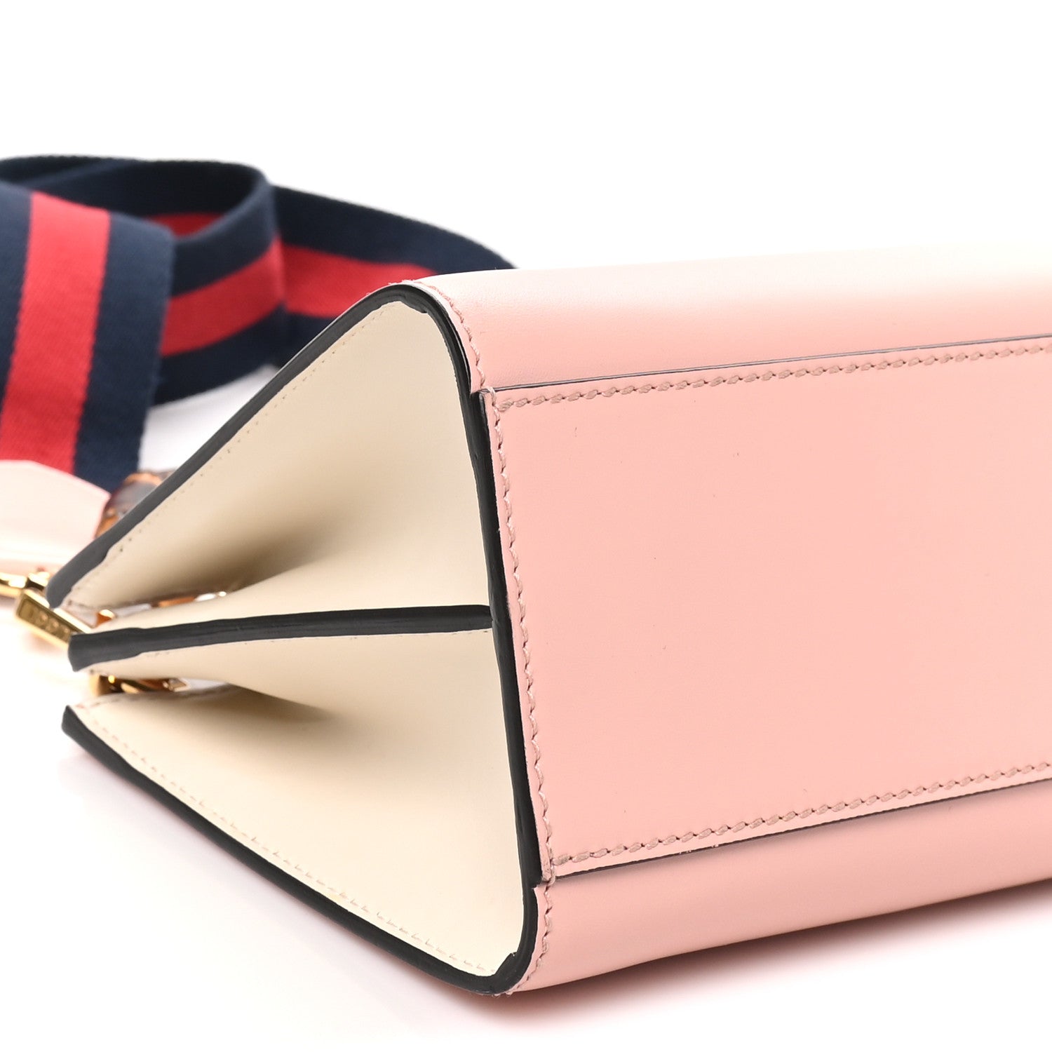 Gucci Nappa Bamboo Web Mini Nymphaea Top Handle Bag Perfect Pink Mystic White 8 of 9