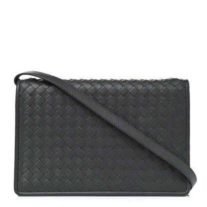Bottega Veneta Nappa Intrecciato Flap Crossbody Grey 1 of 8