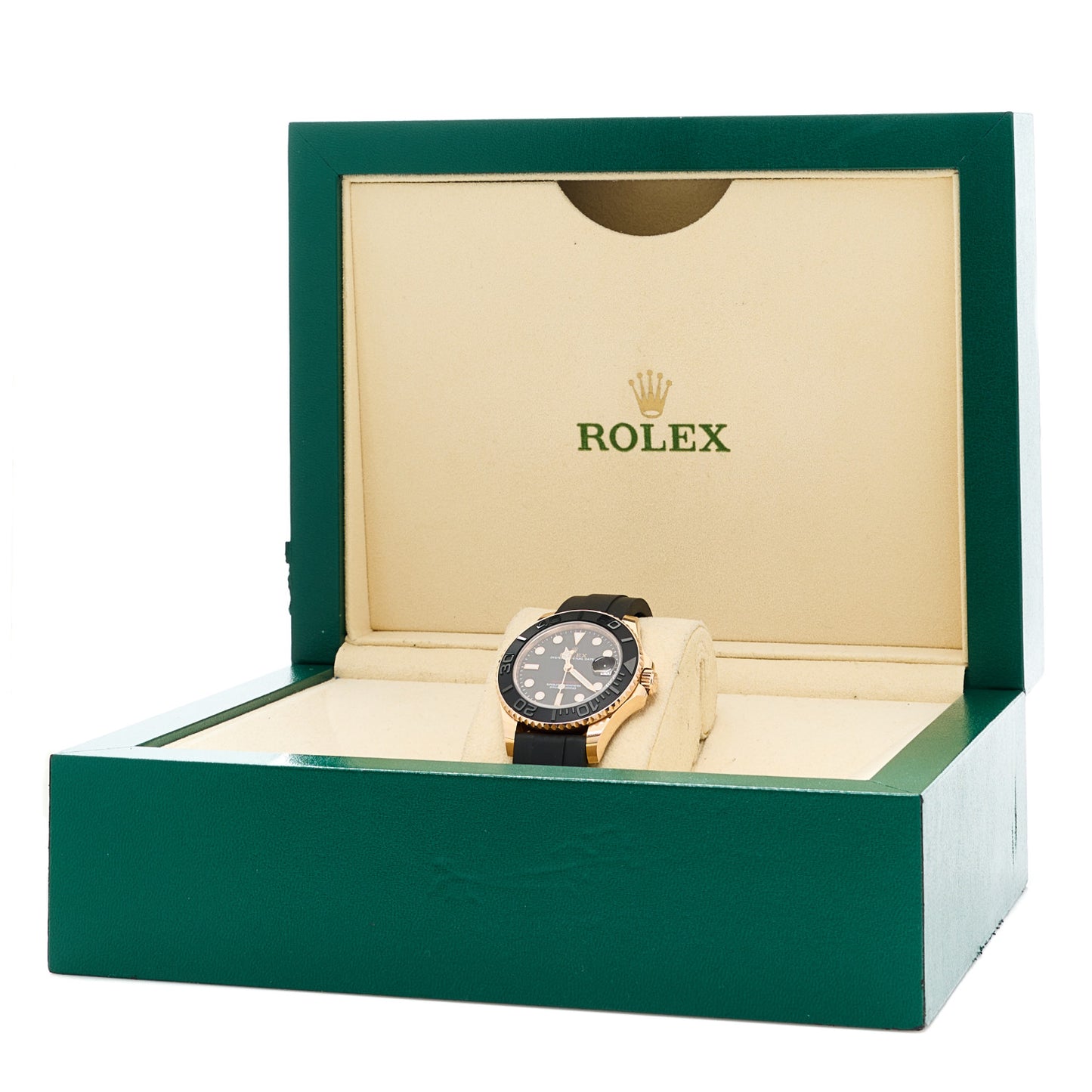 18K Everose Gold Oysterflex 37mm Yacht-Master Watch Black 268655