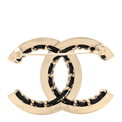 Chanel Lambskin Chain CC Chain Brooch Black Gold 3 of 5