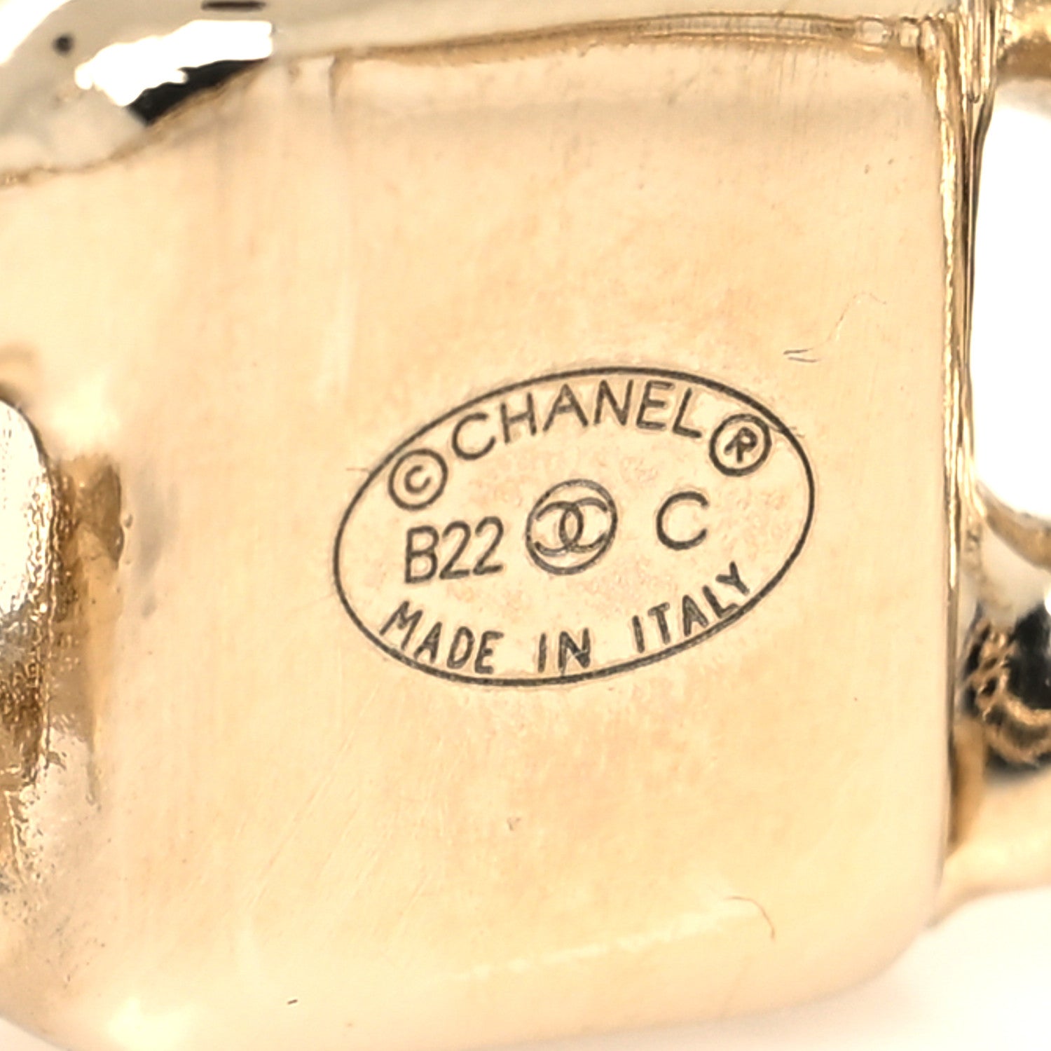 Chanel Metal CC Chain Link Cuff Bracelet Gold 4 of 4