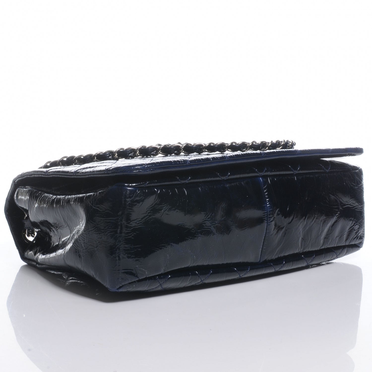 Chanel Patent Quilted XL Flap Navy Blue 4 of 8
