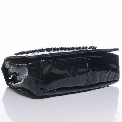 Chanel Patent Quilted XL Flap Navy Blue 4 of 8