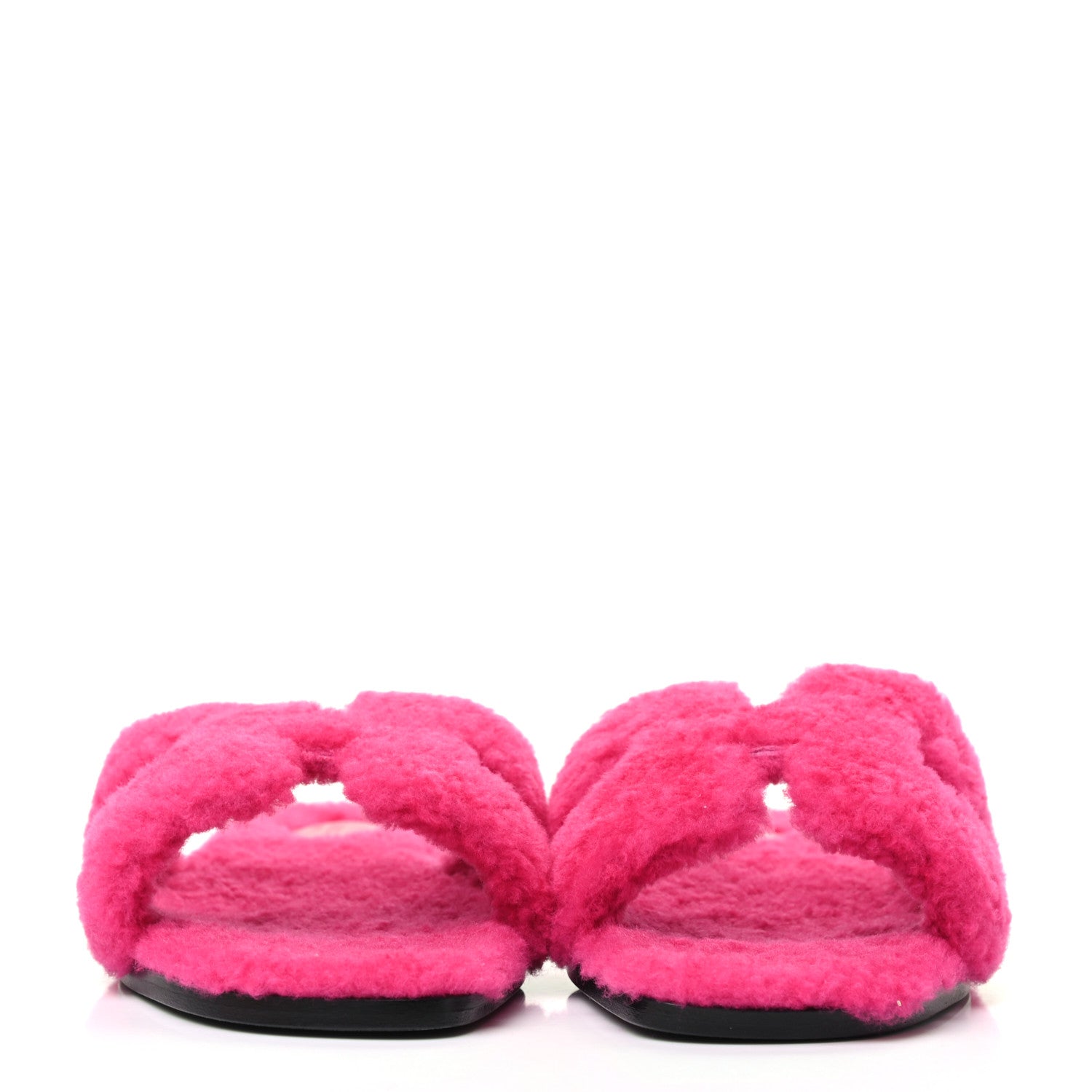 Hermes Woolskin Oran Sandals 39 Rose Fuchsia 2 of 8