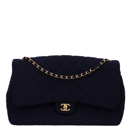 Chanel Jersey Quilted XL Jumbo Flap Navy 1 of 11
