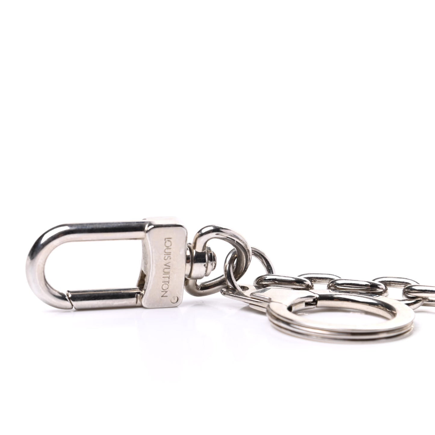 LV Facettes Bag Charm Key Holder Silver
