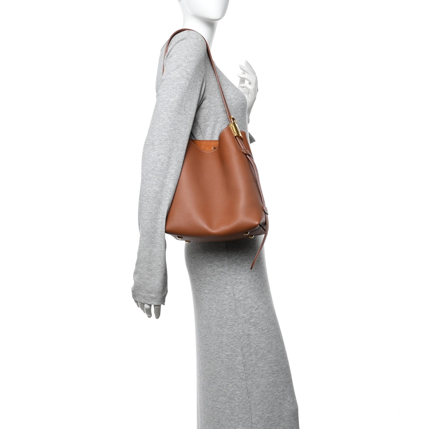 Grained Calfskin Low Key Hobo PM Cognac