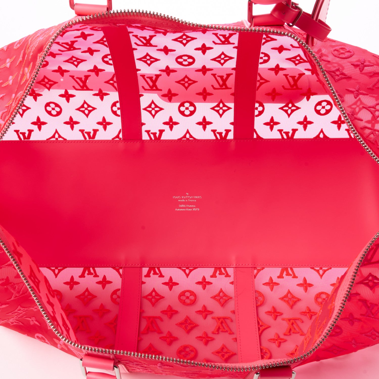 Louis Vuitton Monogram Fluo See Through Keepall Bandouliere 50 Rose 6 of 12