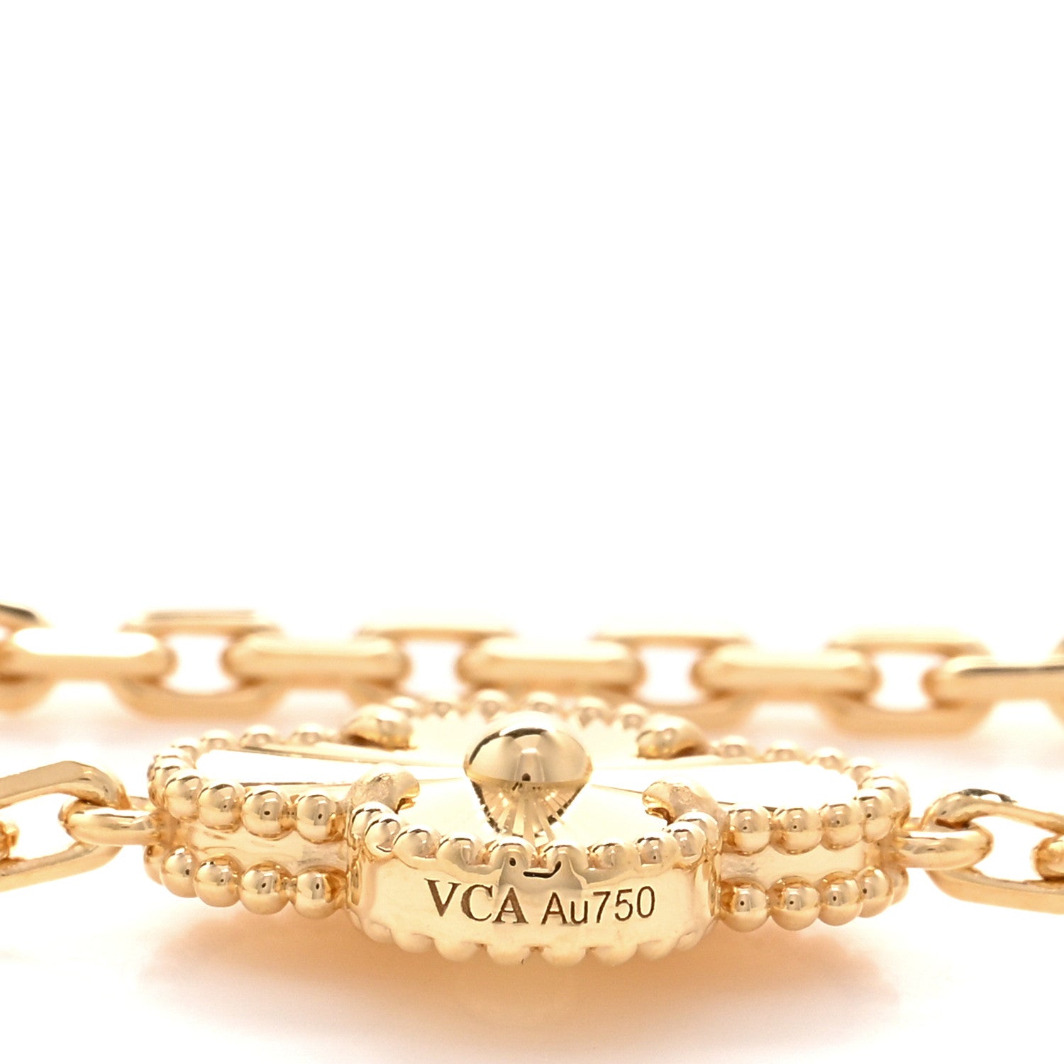 Van Cleef & Arpels 18K Yellow Gold 10 Motifs Guilloche Vintage Alhambra Necklace 4 of 5