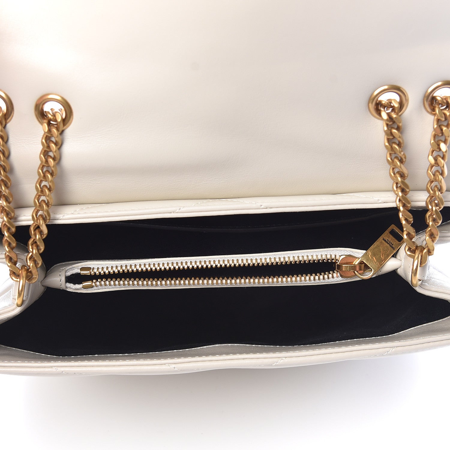 Saint Laurent Calfskin Y Quilted Monogram Small Loulou Chain Satchel Ivory 7 of 10