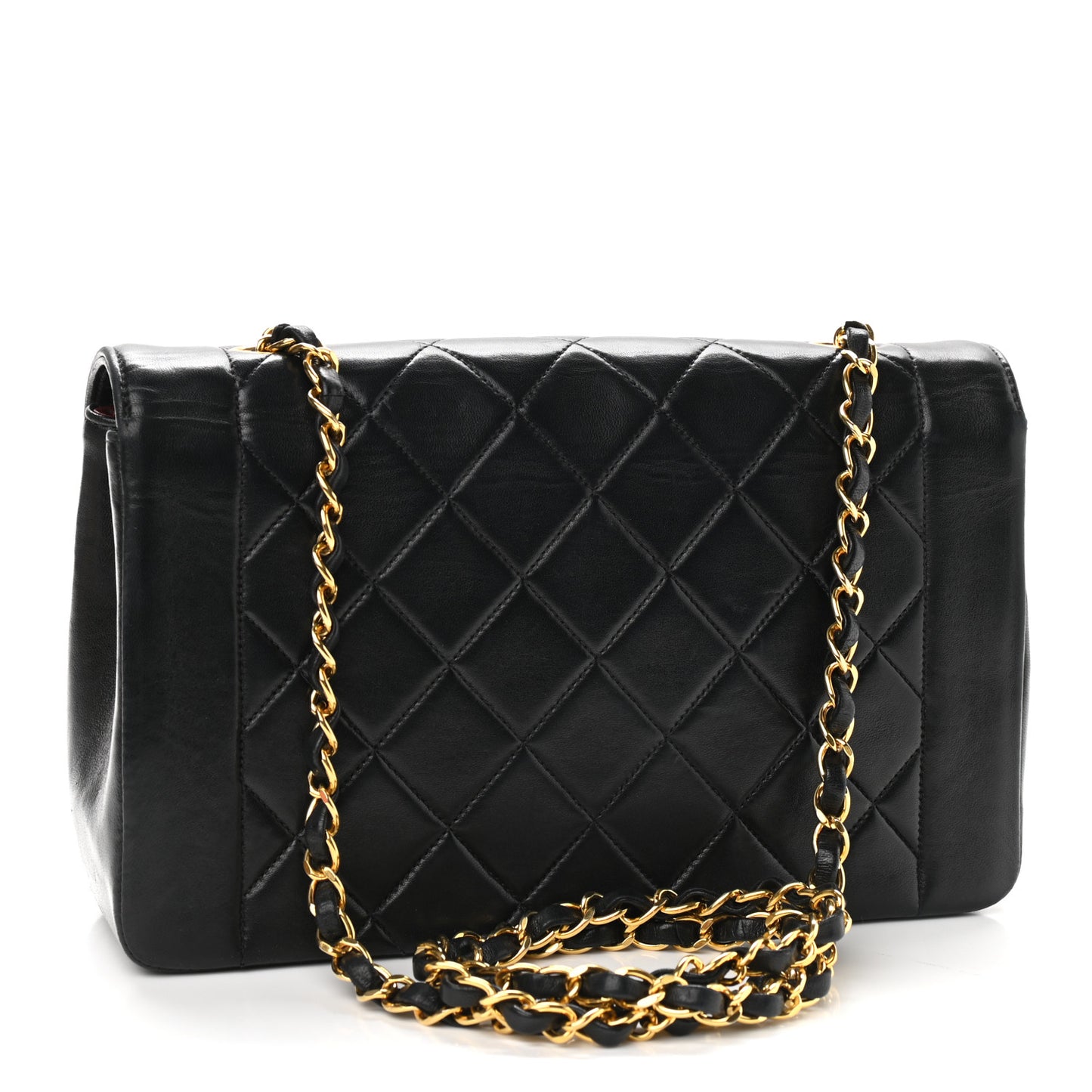 Lambskin Quilted Medium Single Flap Black