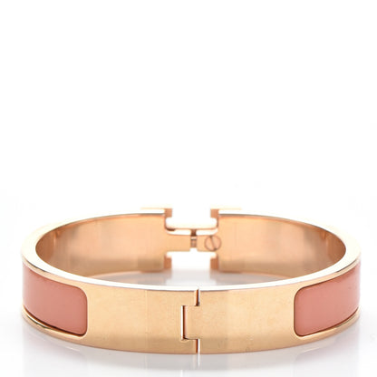 Hermes Narrow Enamel Clic Clac H Bracelet PM Rose Poudre 3 of 5