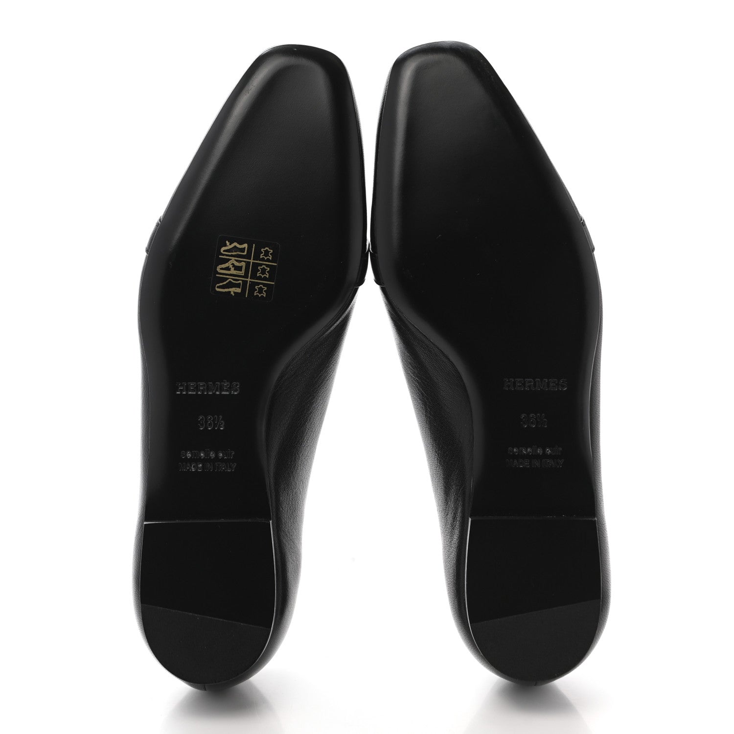 Hermes Goatskin Bilbao Ballerina Flats 36.5 Black 5 of 7