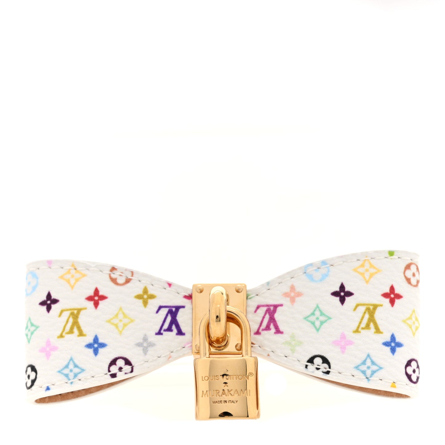 LV X TM Monogram Multicolor Bow Barrette White