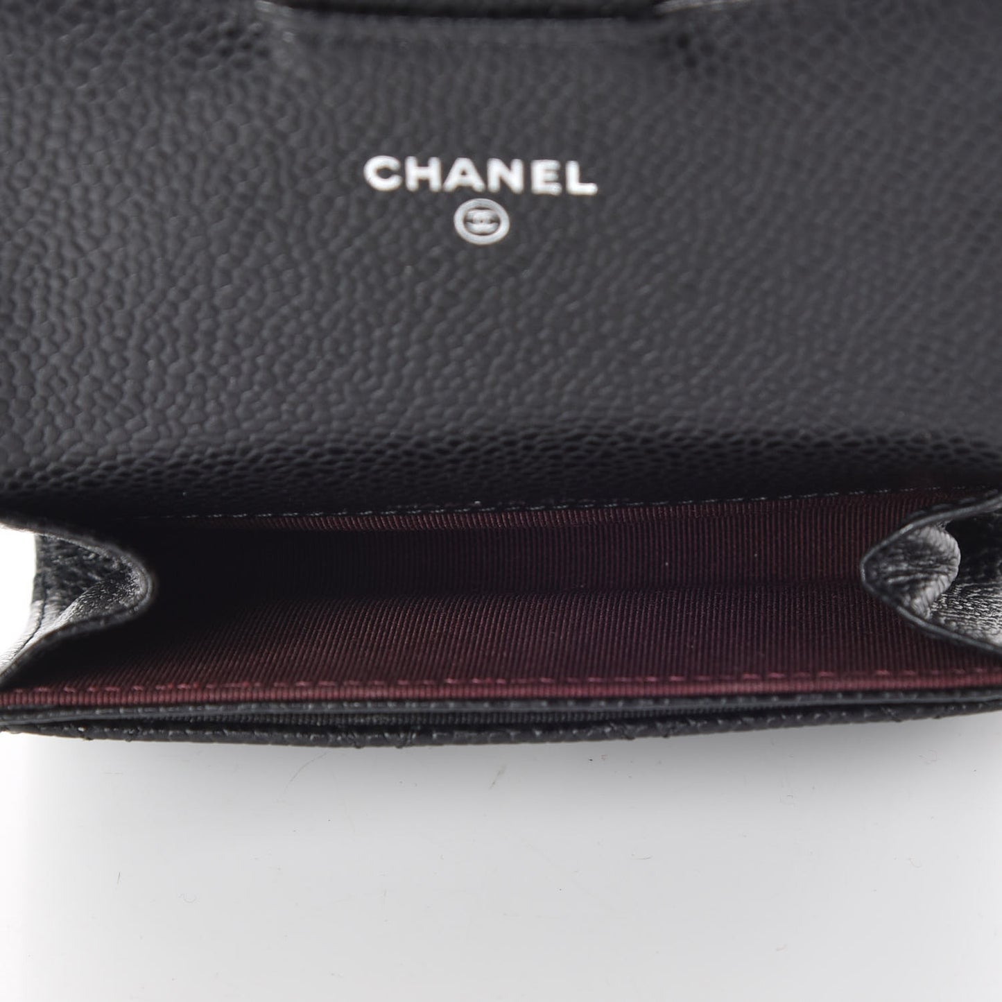 Caviar Quilted Flap Card Holder Black