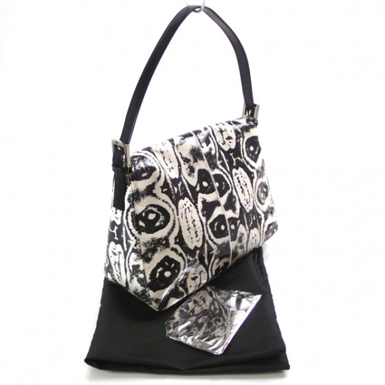 Snakeskin Mama Baguette Black White
