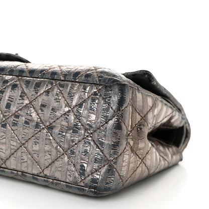 Chanel Metallic Calfskin Striped 2.55 Reissue 226 Flap Dark Silver 10 of 11