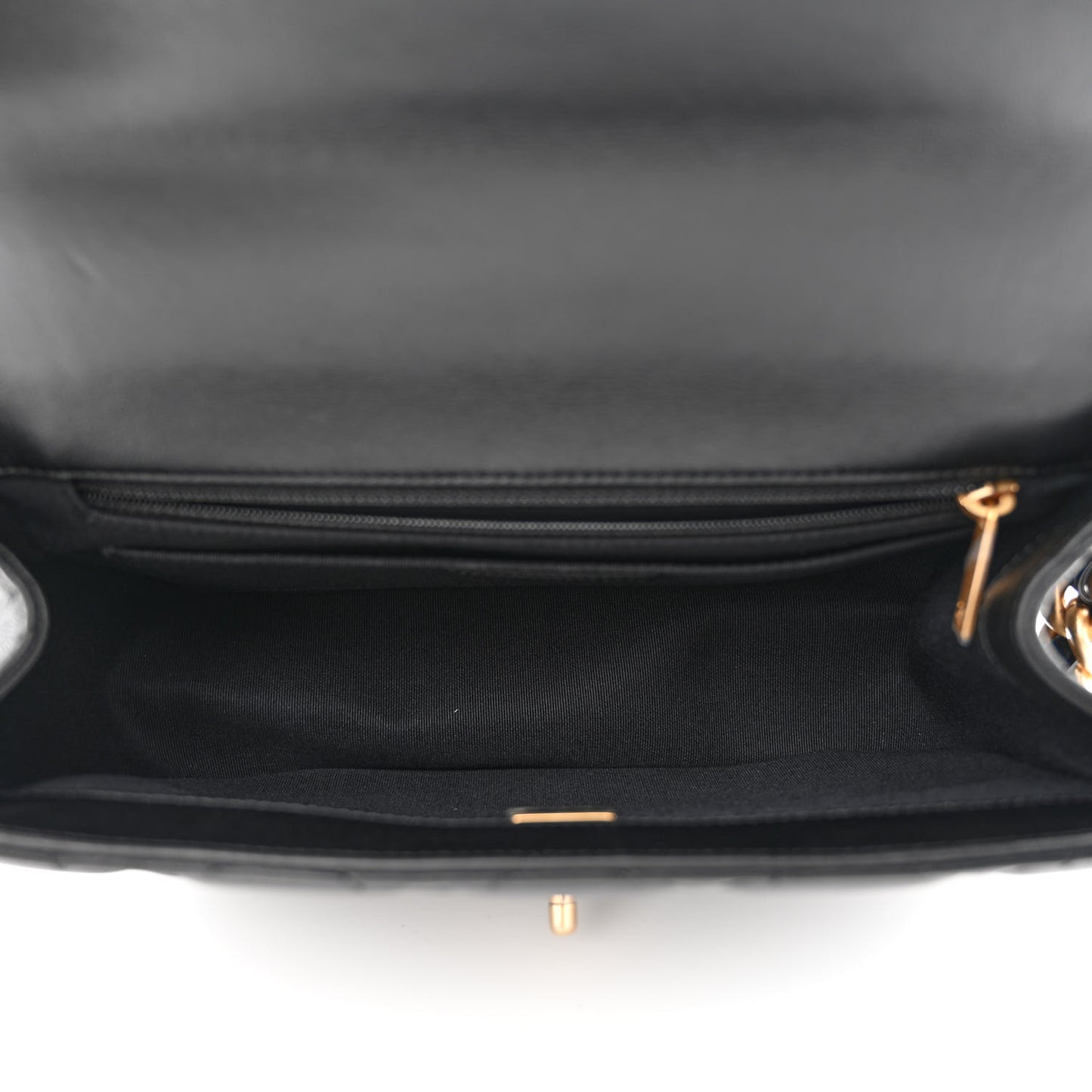Lambskin Quilted Chain Messenger Bag Black