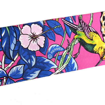 Hermes Silk Jungle Love Love Twilly Rose Vif Bleu Roy 3 of 4