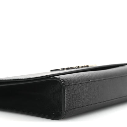 Saint Laurent Grain De Poudre Medium Classic Monogram Kate Satchel Black 9 of 12