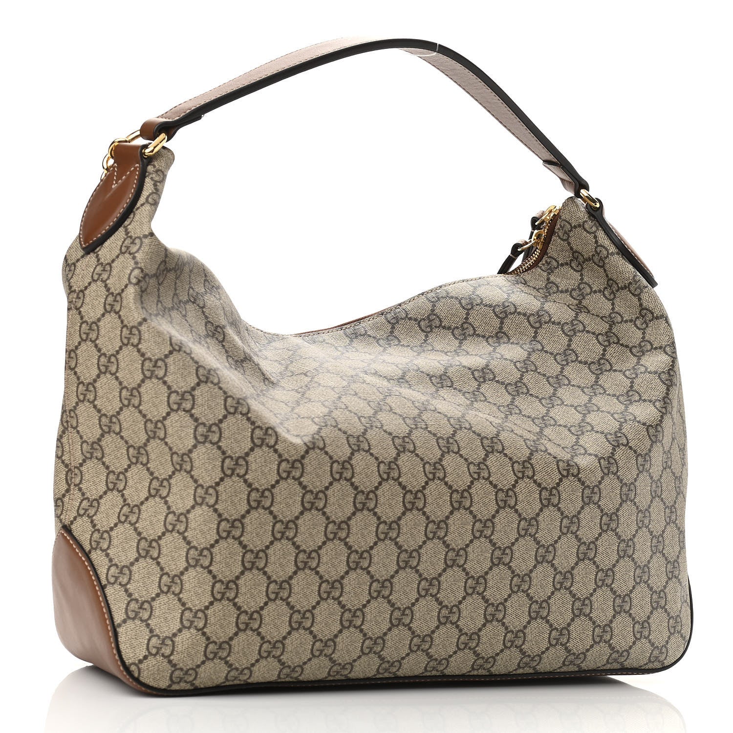 Gucci GG Supreme Monogram Large Linea A Hobo Light Brown 3 of 10