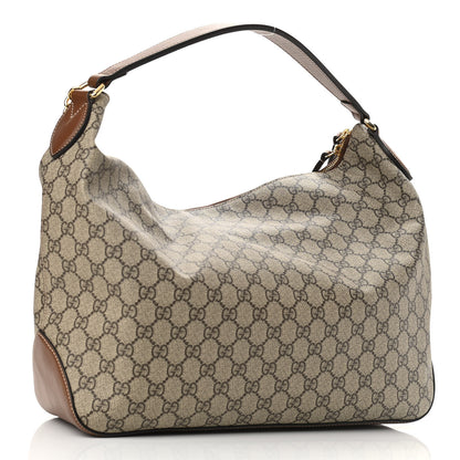 Gucci GG Supreme Monogram Large Linea A Hobo Light Brown 3 of 10