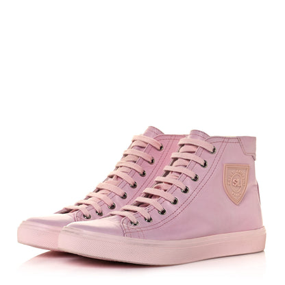 Saint Laurent Calfskin Bedford Emblem Hightop Sneakers 39 Pastel Pink 3 of 12