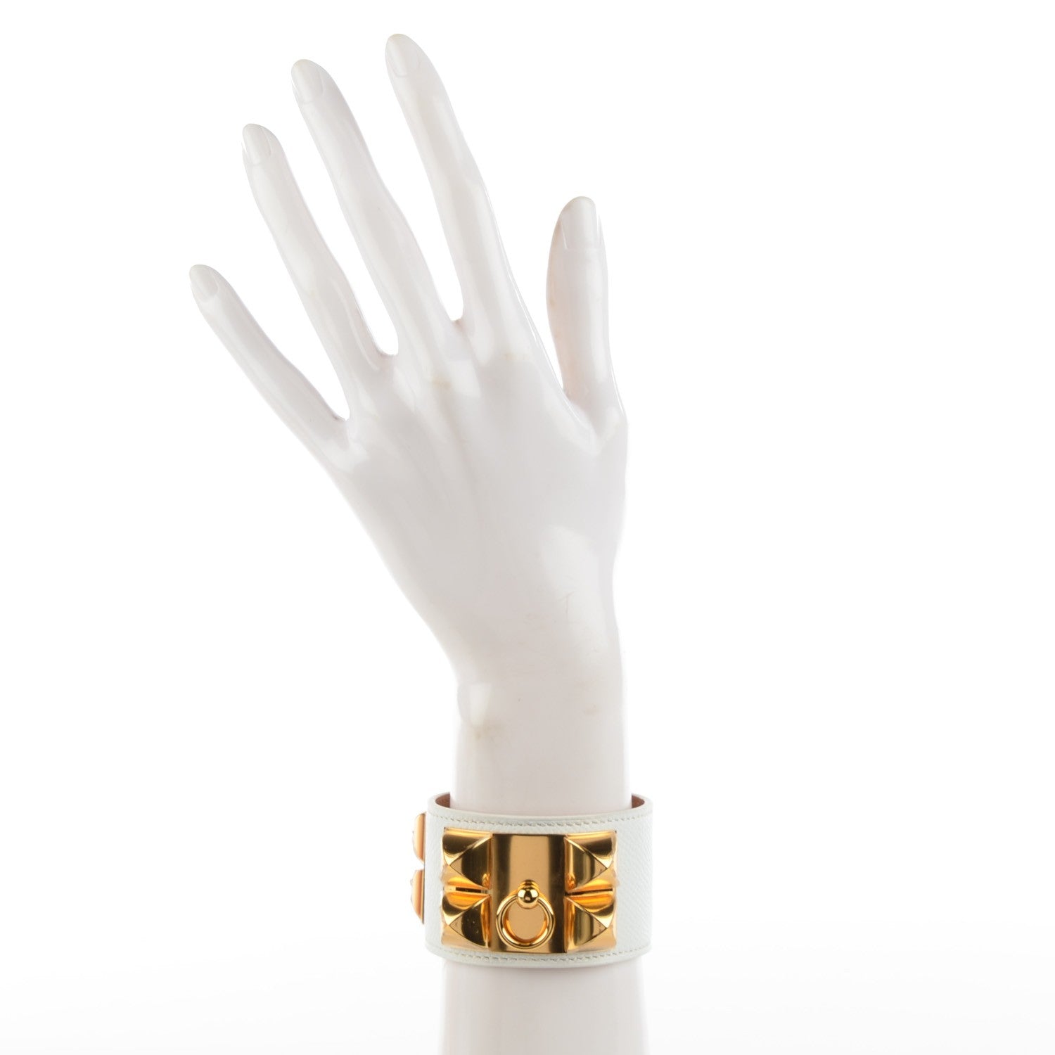 Hermes Epsom Collier de Chien CDC Bracelet S White 2 of 6