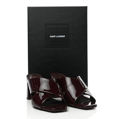 Saint Laurent Patent LouLou 95 Mule Sandals 39 Barolo 9 of 9