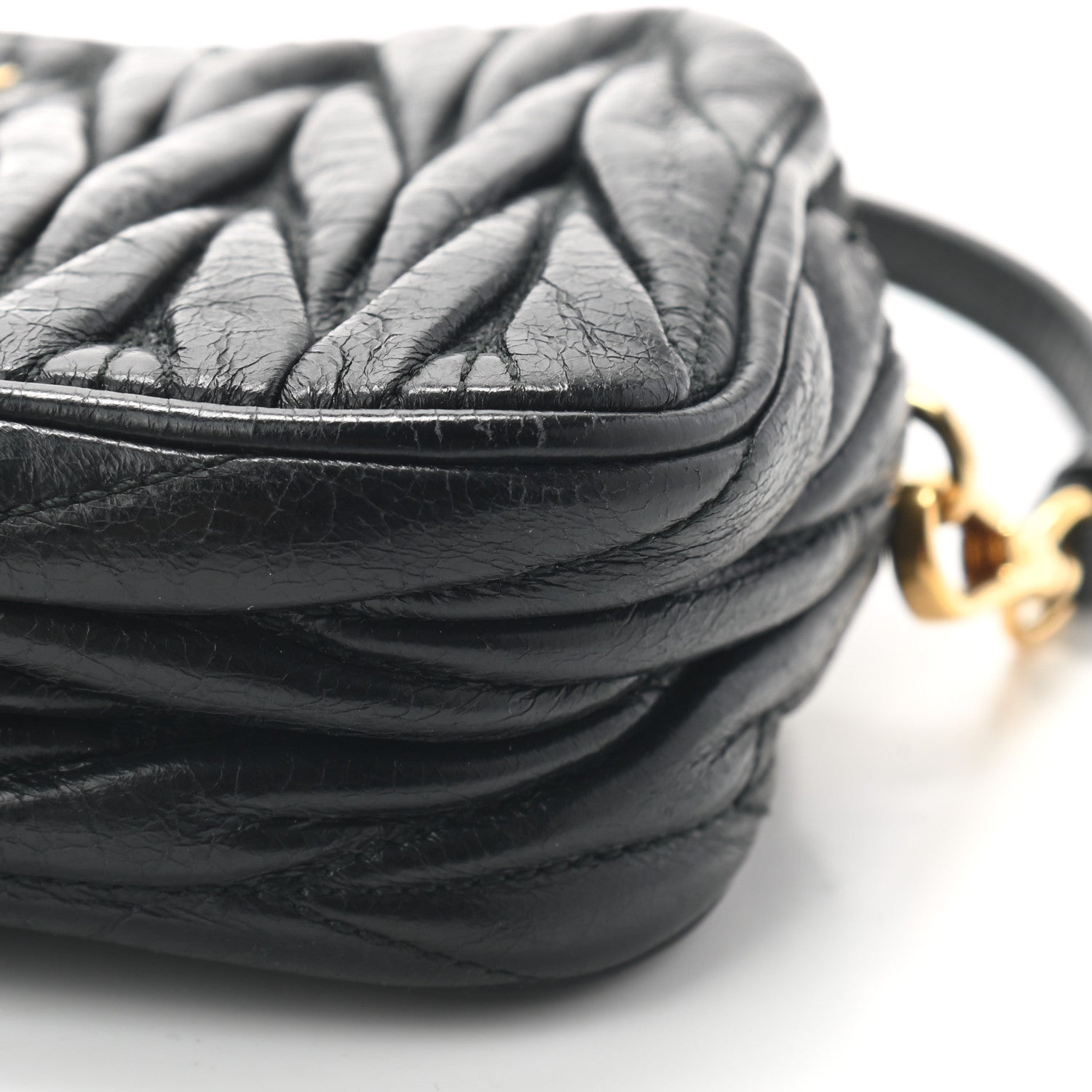 Miu Miu Nappa Matelasse Double Zip Wristlet Black 5 of 10